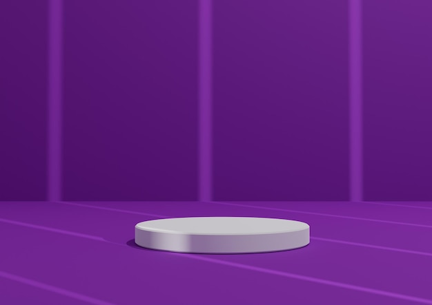 Simple Minimal 3D Composition with Podium or Stand on Abstract Striped Shadow Background