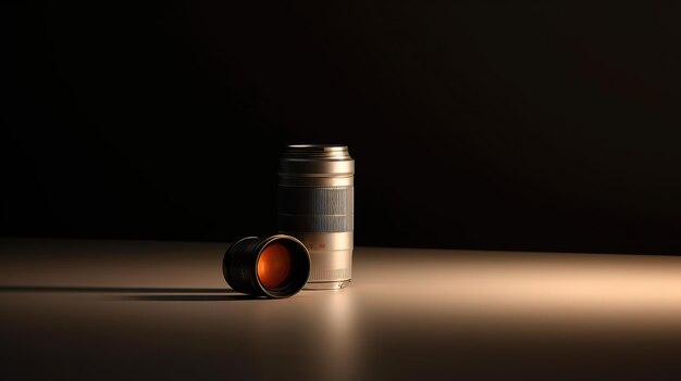 Simple minimalist beverage beverages can soft light colour tone wide copy space generative ai