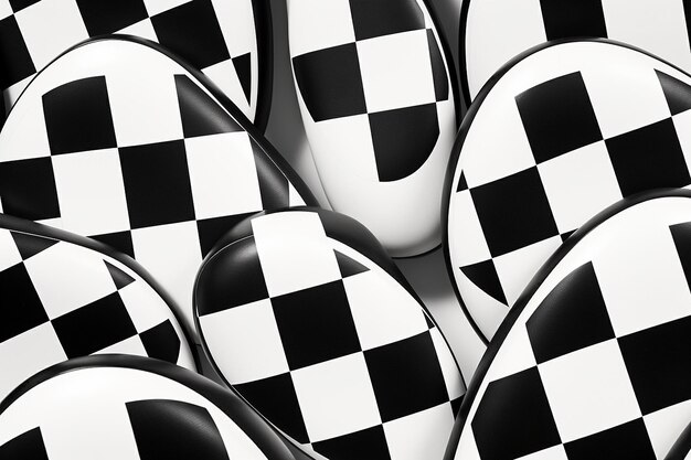 Simple Minimalist Black and White Oval Pattern