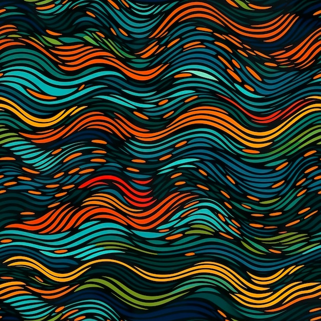 シンプルなミニマリストのシンプルな 2D シンプルな絵のように鮮やかな明るい写実的な水の波紋の抽象的なパターンの壁紙を、シンプルなグラフィック生成 AI のスタイルで