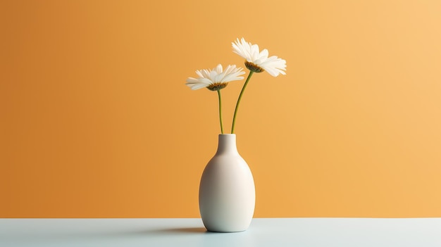 Simple minimalist summer tone flower vase Generative AI