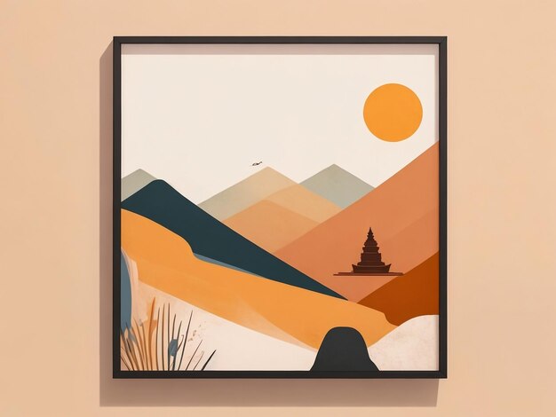 A simple minimalistic art with mild colors