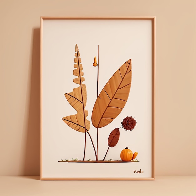 A simple minimalistic art with mild colours using Boho style