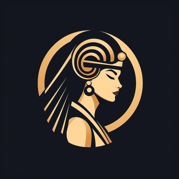 Photo simple minimalistic cleopatra logo in vector