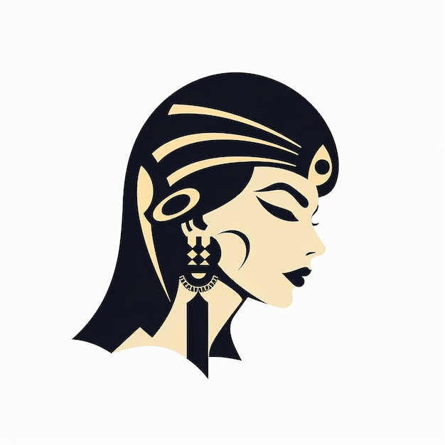 Photo simple minimalistic cleopatra logo in vector