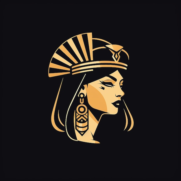 Photo simple minimalistic cleopatra logo in vector