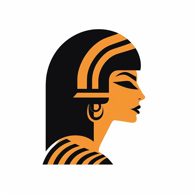 simple minimalistic cleopatra logo in vector