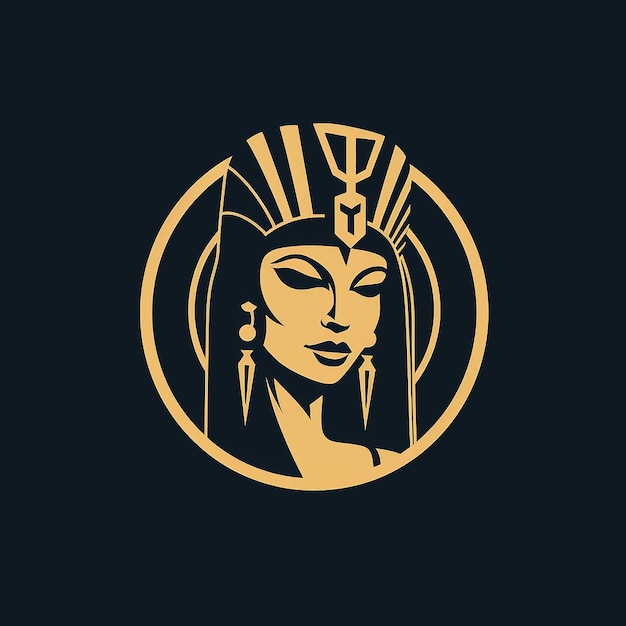 simple minimalistic cleopatra logo in vector
