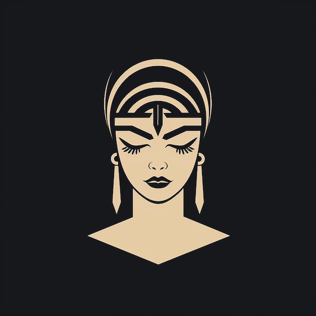 Photo simple minimalistic cleopatra logo in vector