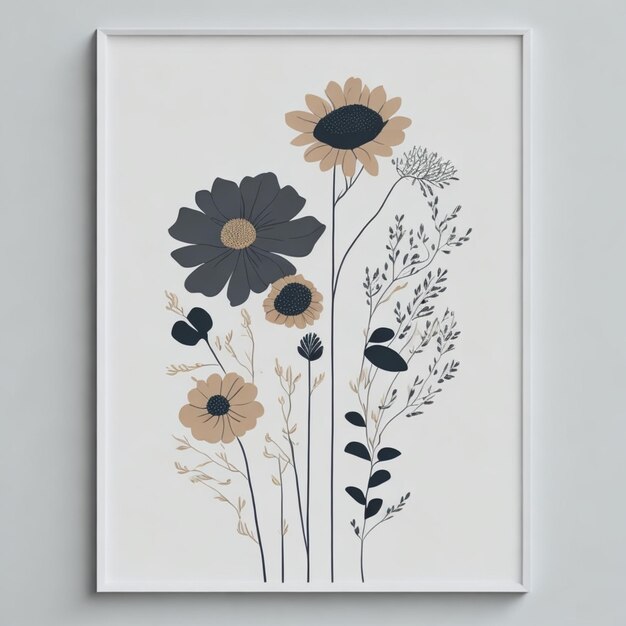 Photo a simple minimalistic flowers art