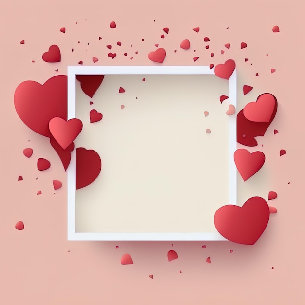 Photo simple and minimalistic valentine's day background with cute hearts and love symbols