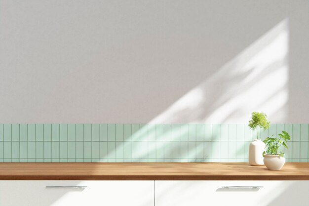 Simple monotone background with vases tree shadows and natural light