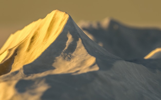 Semplice scena 3d di montagna