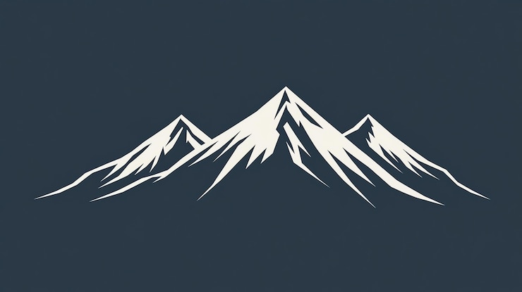 Photo simple mountain range silhouette on dark background