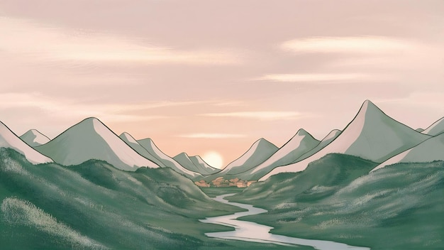 Simple mountains landscape