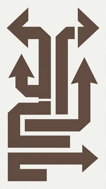 simple multiple arrows set six way arrow sign vector design