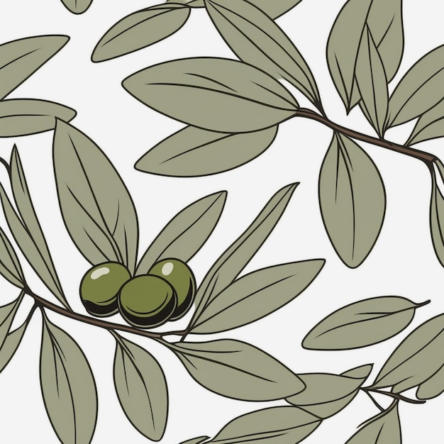 Photo simple olive tree leaves pattern