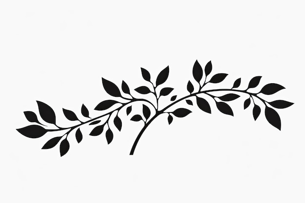 Simple one branch leaves minimalist boho design vector white background diffrent angle AI Generated