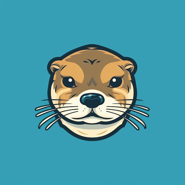 Foto simple otter head logo design (design semplice del logo della testa di lontra)