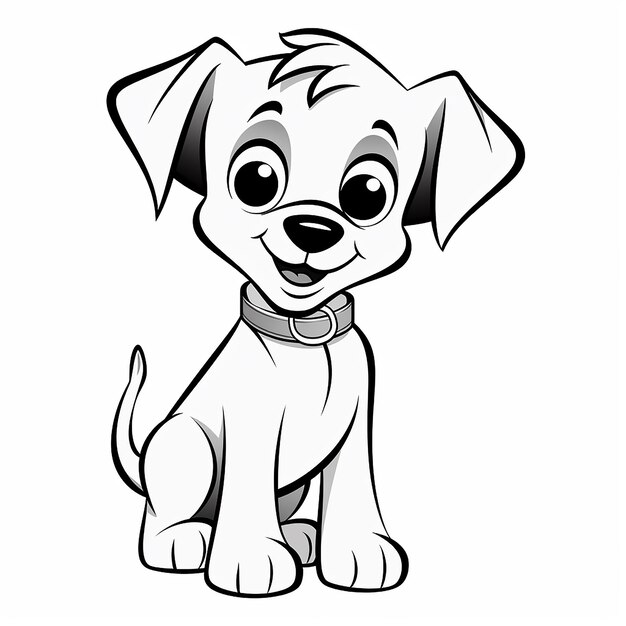 Фото simple outline cute dog coloring page