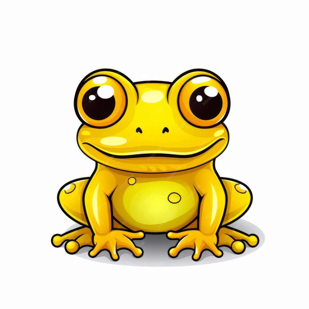 Premium AI Image | Simple Pacman Frog Clip Art With White Margins