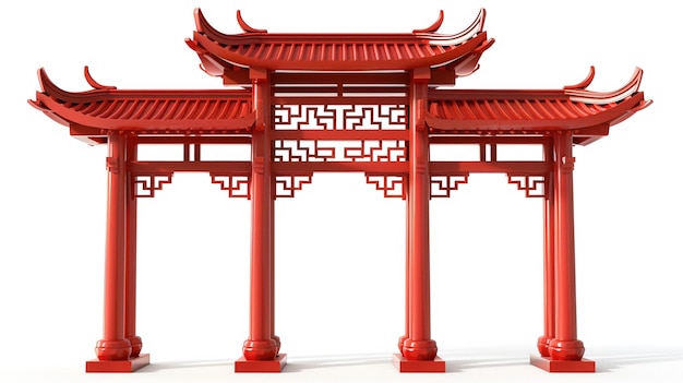 simple Paifang Red Chinese Gate AI Generative