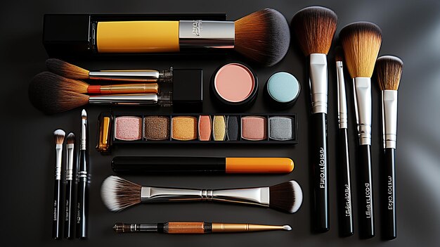 a simple photo of makeup brushes design