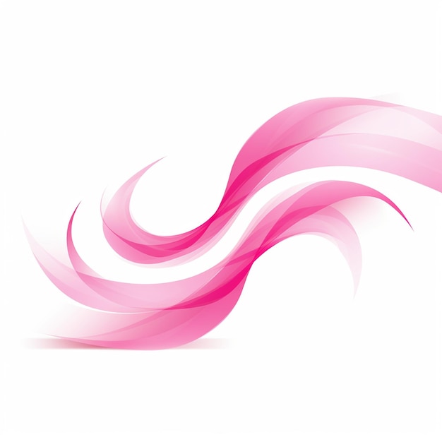 Simple pink ribbon on light gray background