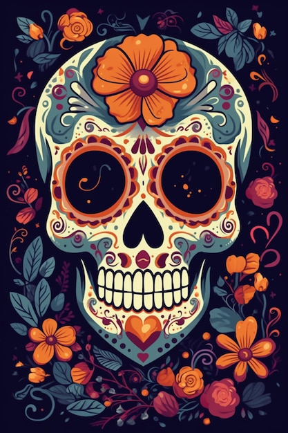 Simple poster of day of the dead