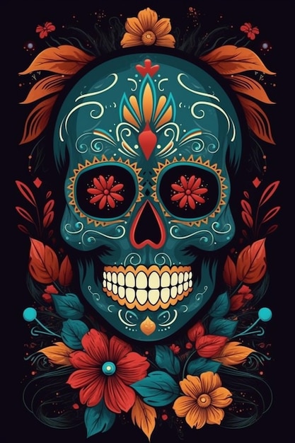 Simple poster of day of the dead