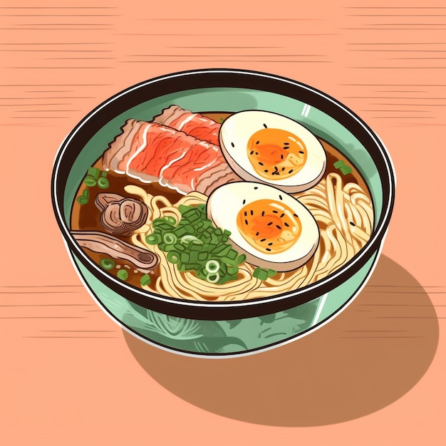 Photo simple ramen illustration