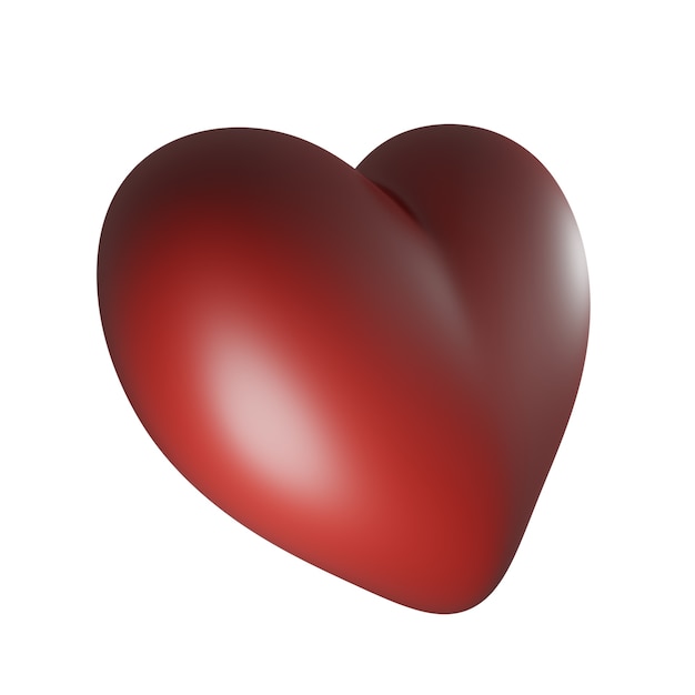 사진 흰색 배경에 고립 된 간단한 붉은 심장 아이콘