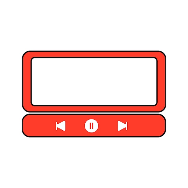 Simple Red Media Player Interface with Playback Controls
