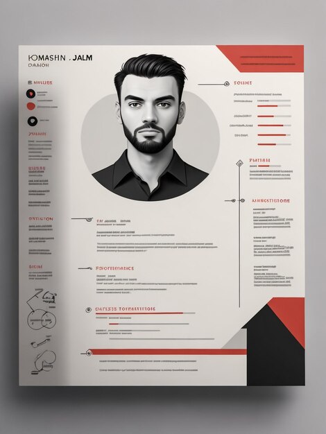 Photo simple resume template cv design