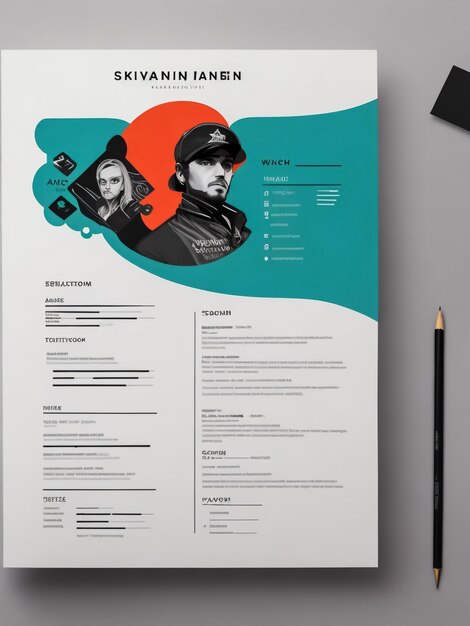 Photo simple resume template cv design