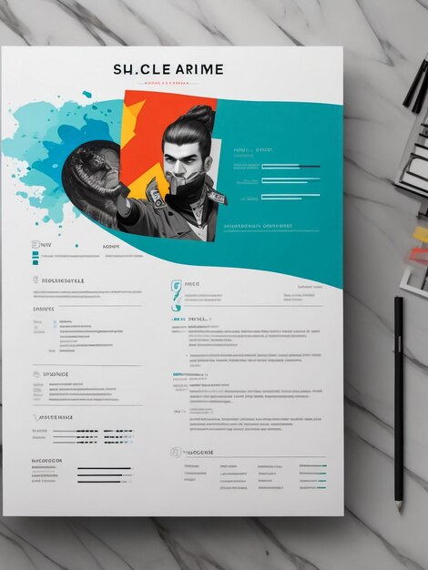 Photo simple resume template cv design