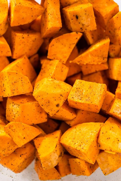 Photo simple roasted sweet potatoes