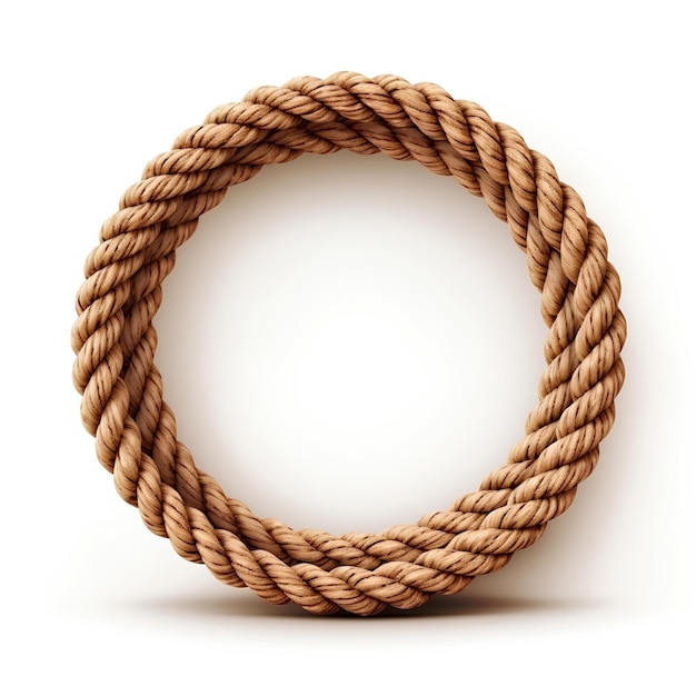 単純 な 白い 背景 に 描か れ た ロープ の 円