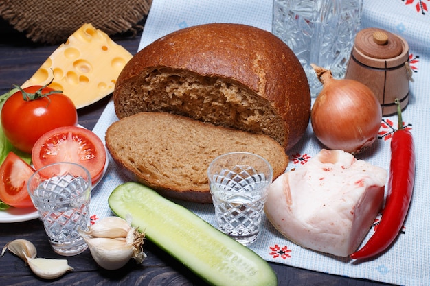 Simple rustic food. Delicious still life.