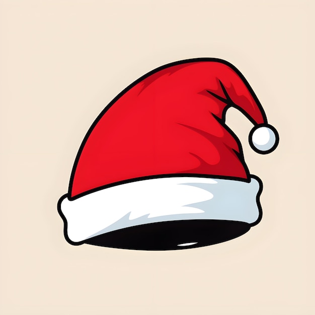 Simple Santa hat on white background