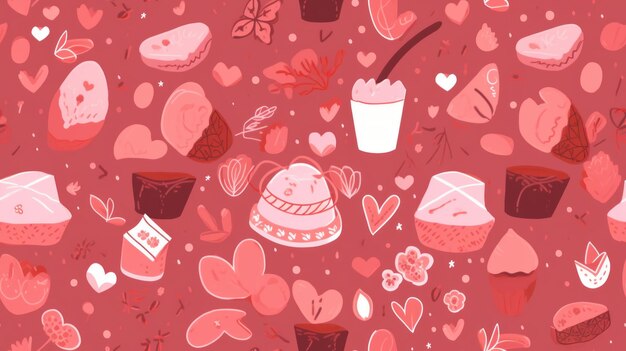 Photo simple seamless hearts pattern for valentine's day