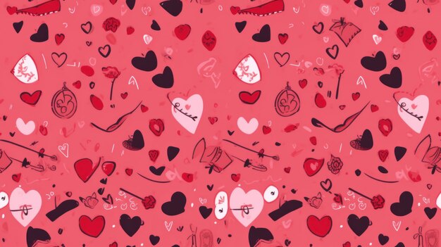 Photo simple seamless hearts pattern for valentine's day