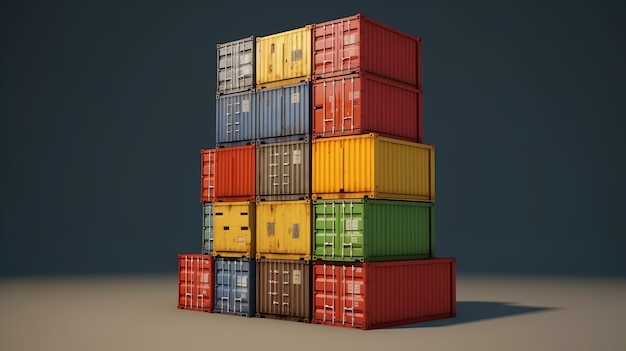 Simple Shipping Container Stack AI gegenereerd