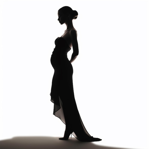 Photo a simple silhouette of a woman vector illustration solid color backfround