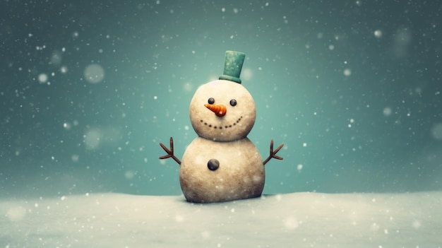 A simple snowman with minimal details AI generated