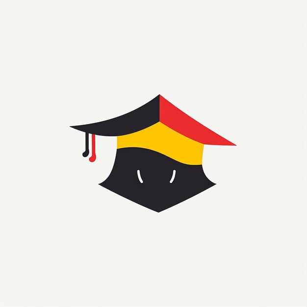 Photo simple study smile logo graduation hat cap toga arrow