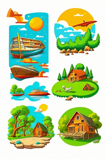 Simple style creative illustration children hand painting cartoon cute kawaii wallpaper background