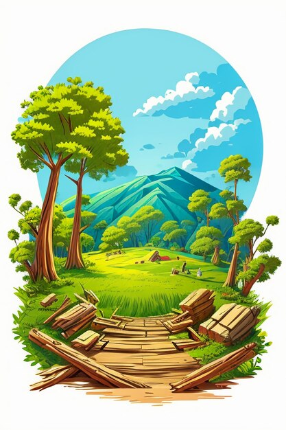 Simple style creative illustration children hand painting cartoon cute kawaii wallpaper background