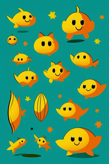 Simple style creative illustration children hand painting cartoon cute kawaii wallpaper background