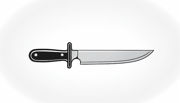 Photo simple style steel knife icon on a white background